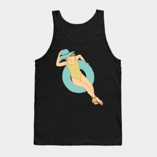 woman chilling on the water Tank Top